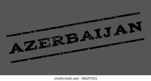 Azerbaijan watermark stamp. Text Caption between parallel lines with grunge design style. Rubber seal stamp with dirty texture. Vector black color ink imprint on a gray background.