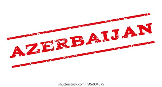 Azerbaijan watermark stamp. Text Tag between parallel lines with grunge design style. Rubber seal stamp with scratched texture. Vector red color ink imprint on a white background.