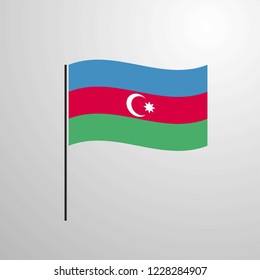 Azerbaijan waving Flag
