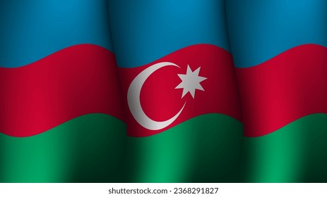 azerbaijan waving flag background design concept vector illustration suitable for poster on holiday, feast day or azerbaijan independence day moment