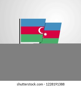 Azerbaijan waving Flag design vector