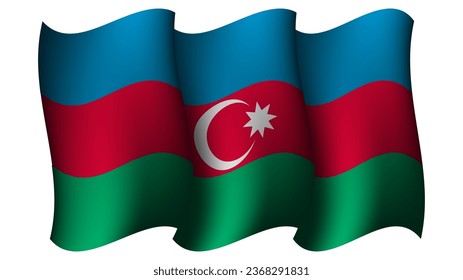 azerbaijan waving flag design vector illustration suitable for feast day moment or event poster design on azerbaijan