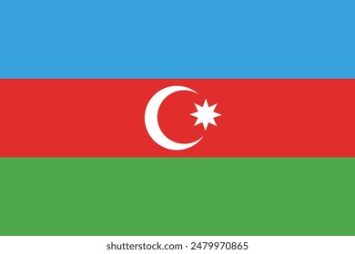 Azerbaijan waving flag pattern background. Realistic national flag design. Abstract vector template.