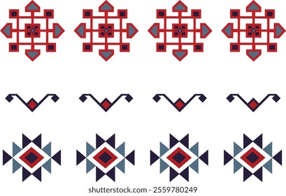 Azerbaijani carpet ornaments vector, Karabakh, Cabrayil carpets ornaments. Collection of seamless patterns with traditional ornaments. Vector illustration.