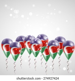 Azerbaijani flag on balloon. 