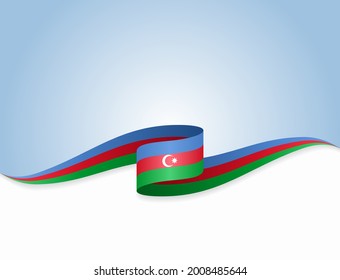 Bandera azerbaiyana ondeando fondo abstracto. Ilustración vectorial.