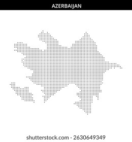 Azerbaijan's map dotted geographic outline