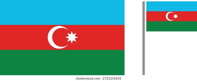 Bandera de Azerbaiyán con diseños adecuados para muchos usos de viaje