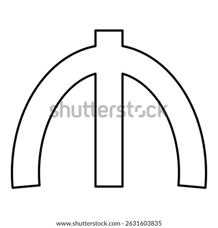 Azeri manat currency glyph symbol money sing contour outline line icon black color vector illustration image thin flat style simple