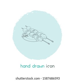 Azeri shish kebab icon line element. Vector illustration of azeri shish kebab icon line isolated on clean background for your web mobile app logo design.