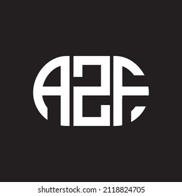 AZF letter logo design on black background. AZF 
creative initials letter logo concept.  