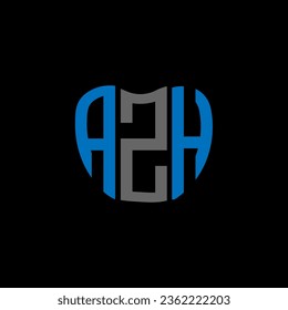 AZH letter logo creative design. AZH unique design.

