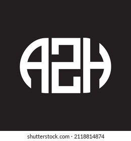 AZH letter logo design on black background. AZH 
creative initials letter logo concept.  