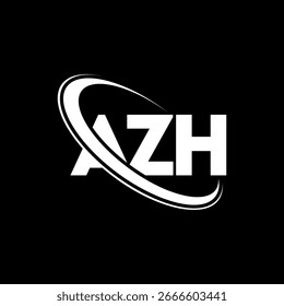 Logotipo de AZH. Diseño del logotipo de la letra AZH. Logotipo AZH de iniciales enlazadas con el círculo y el logotipo del monograma en mayúsculas. Tipografía AZH para tecnología, negocio y marca inmobiliaria.