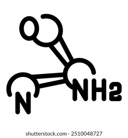 Azide anion chemical structure with nitrogen atoms forming covalent bonds, scientific icon