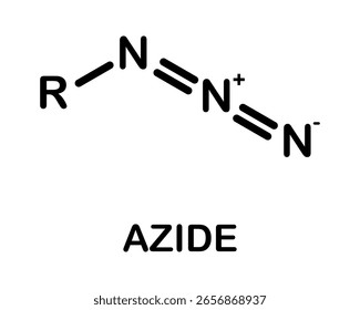 Fórmula química del grupo funcional de azida