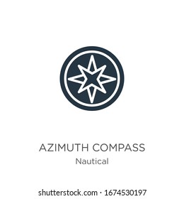 Azimuth compass icon vector. Trendy flat azimuth compass icon from nautical collection isolated on white background. Vector illustration can be used for web and mobile graphic design, logo, eps10