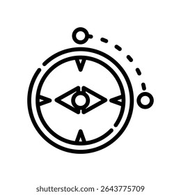 Azimuth Icon Line Vector Illustration