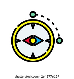 Azimuth Icon Lineal Color Vector Illustration