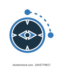 Azimuth Icon Mixed Vector Illustration