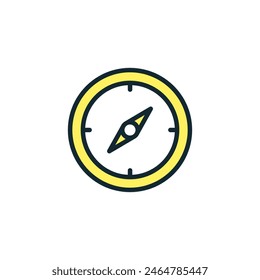 Azimuth magnet icon. Vector illustration of a simple compass.