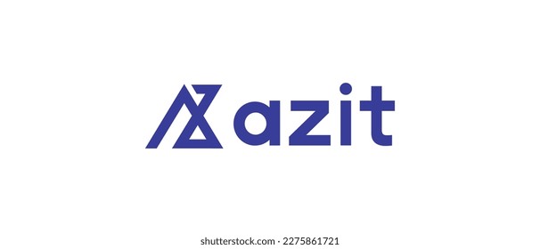 Azit Kryptowährung AZIT Token, Cryptowährung Logo auf isoliertem Hintergrund mit Text.