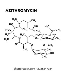 Azithromycin Antibiotic Flat Structural Chemical Formula Stock Vector ...