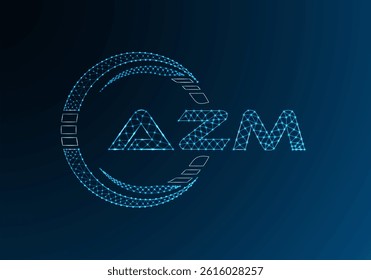AZM low poly letter logo vector design. AZM lower poly logo design. 