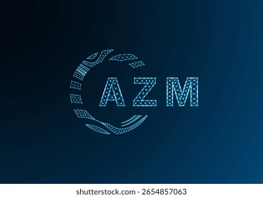 AZM diseño de Vector de logotipo de letra baja poli. Diseño de logotipo de poliéster inferior AZM. Diseño único del logotipo de baja poli de AZM.
