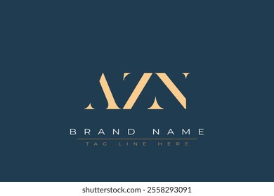 AZN abstract letter logo design. This logo is designed by three abstract letters.