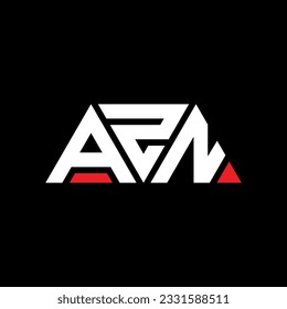 AZN triangle letter logo design with triangle shape. AZN triangle logo design monogram. AZN triangle vector logo template with red color. AZN triangular logo Simple, Elegant, and Luxurious design.