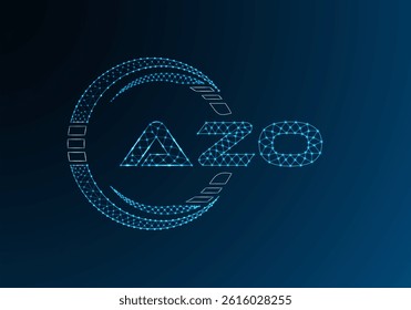 AZO low poly letter logo vector design. AZO lower poly logo design. 