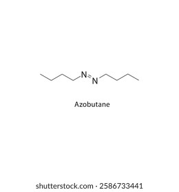 Azobutane skeletal structure.Organic Compound compound schematic illustration. Simple diagram, chemical formula.