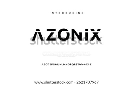Azonix Creative font. Modern abstract digital tech font. Logo creative font, type, technology, movie, digital, music, movie. Fonts and illustration in vector format.
