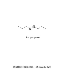 Azopropane skeletal structure.Organic Compound compound schematic illustration. Simple diagram, chemical formula.