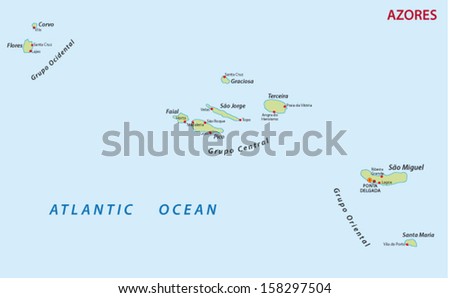 Azores Map Stock Vector (Royalty Free) 158297504 - Shutterstock