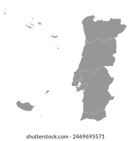 Azores map, administrative division of Portugal. Vector illustration.