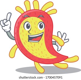 Azorhizobium caulinodans mascot character design with one finger gesture