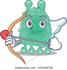 Azotobacter vinelandii in sweet romantic cupid cartoon drawing with arrow
