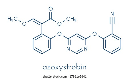 Azoxystrobin fungicide molecule. Skeletal formula.