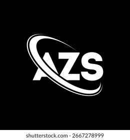 Logotipo de AZS. Diseño del logotipo de la letra de AZS. Logotipo de AZS inicial vinculado con el círculo y el logotipo del monograma en mayúsculas. Tipografía AZS para tecnología, negocio y marca inmobiliaria.