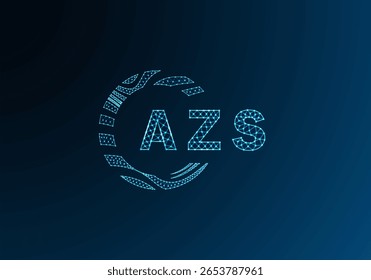 AZS low poly letter logo vector design. AZS lower poly logo design. AZS unique low poly logo design.