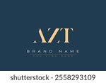 AZT abstract letter logo design. This logo is designed by three abstract letters.