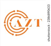 AZT letter design. AZT letter technology logo design on white background. AZT Monogram logo design for entrepreneur and business.
