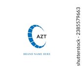 AZT logo. A Z T design. White AZT letter. AZT, A Z T letter logo design. Initial letter AZT linked circle uppercase monogram logo.