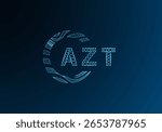 AZT low poly letter logo vector design. AZT lower poly logo design. AZT unique low poly logo design.