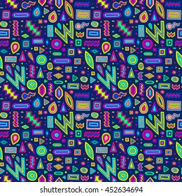 Aztec abstract doodles pattern. Zentangle ornament background. Abstract ethnic elements. Unusual fabric design. Trendy sketch texture.