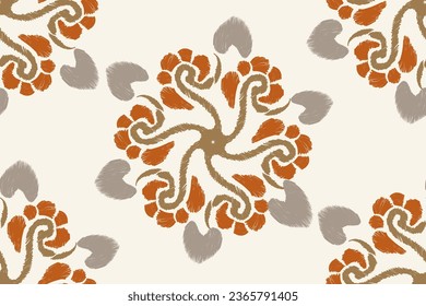 Aztec Abstract Ethnic pattern seamless background African Ikat Mexican style.Hand drawn Vector illustration.