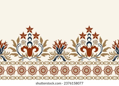 Aztec Abstract Ethnic pattern seamless background African Ikat Mexican style.Hand drawn Vector illustration.