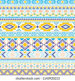 Aztec american indian pattern tribal ethnic motifs geometric vector background. Modern native american tribal motifs textile print ethnic traditional design. Mexican folk fashion.